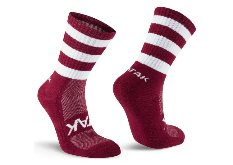 Atak Shox Mid Lenght Football Socks Maroon White