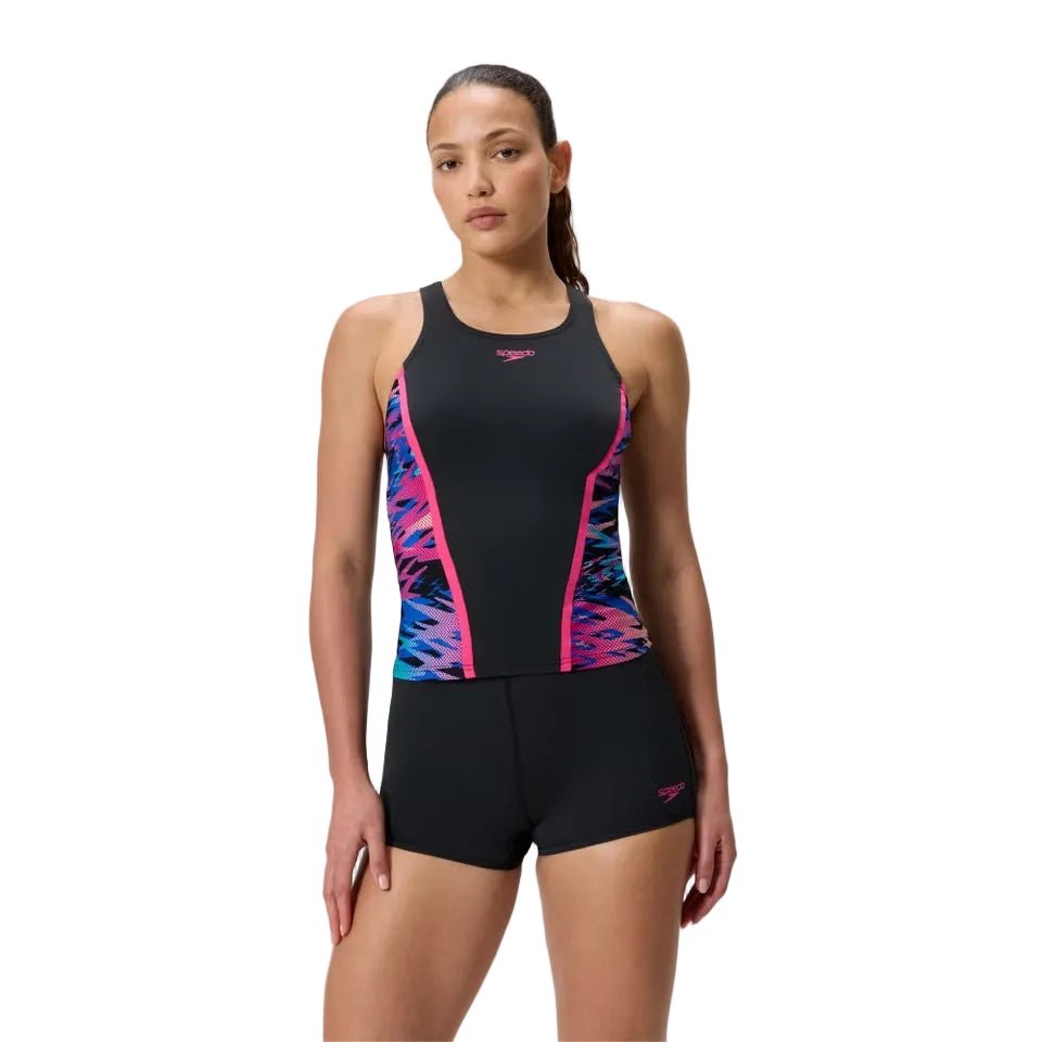 Speedo Hyperboom Splice Tankini Set Black Pink