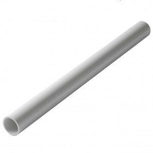 Gray plastic pipe on a white background