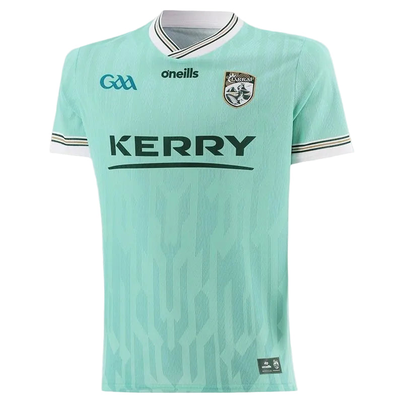 Light blue sports jersey with 'Kerry' branding on a white background