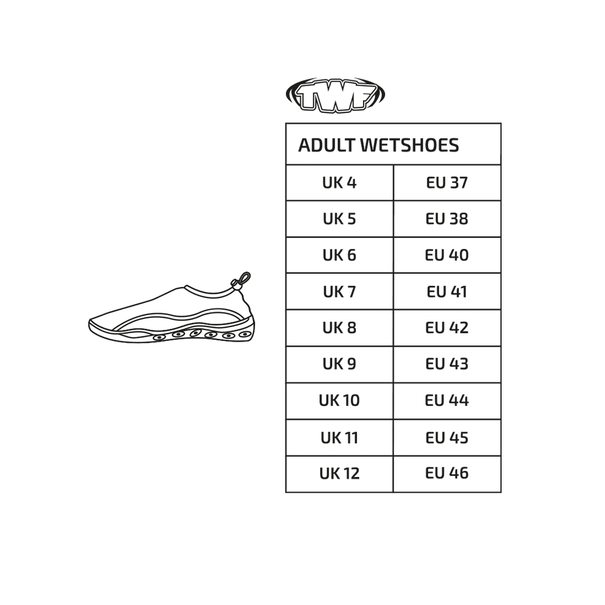 TWF Weever Wetshoe Adults Black