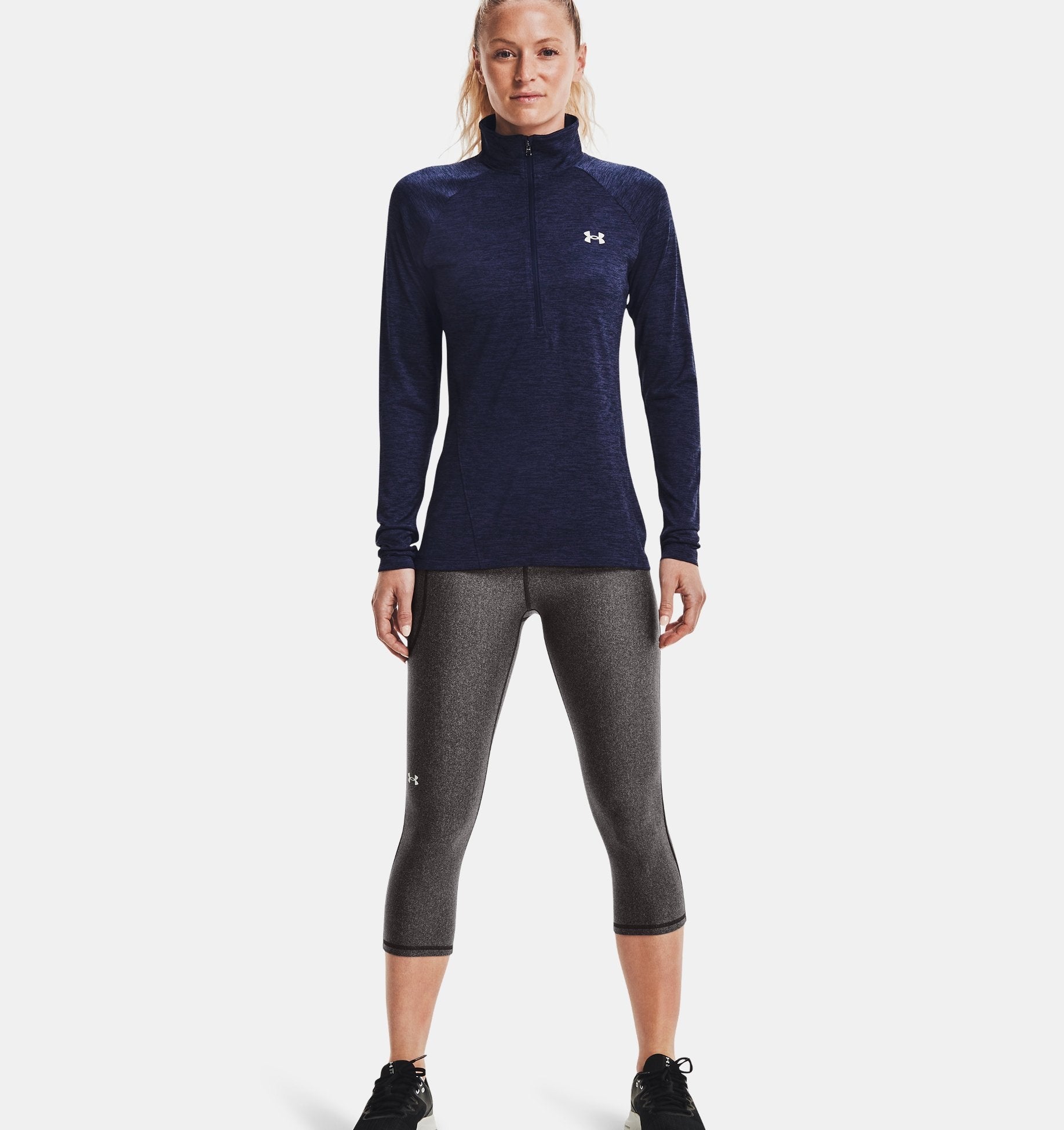 Under Armour Tech Twist 1/2 Zip Navy Marl