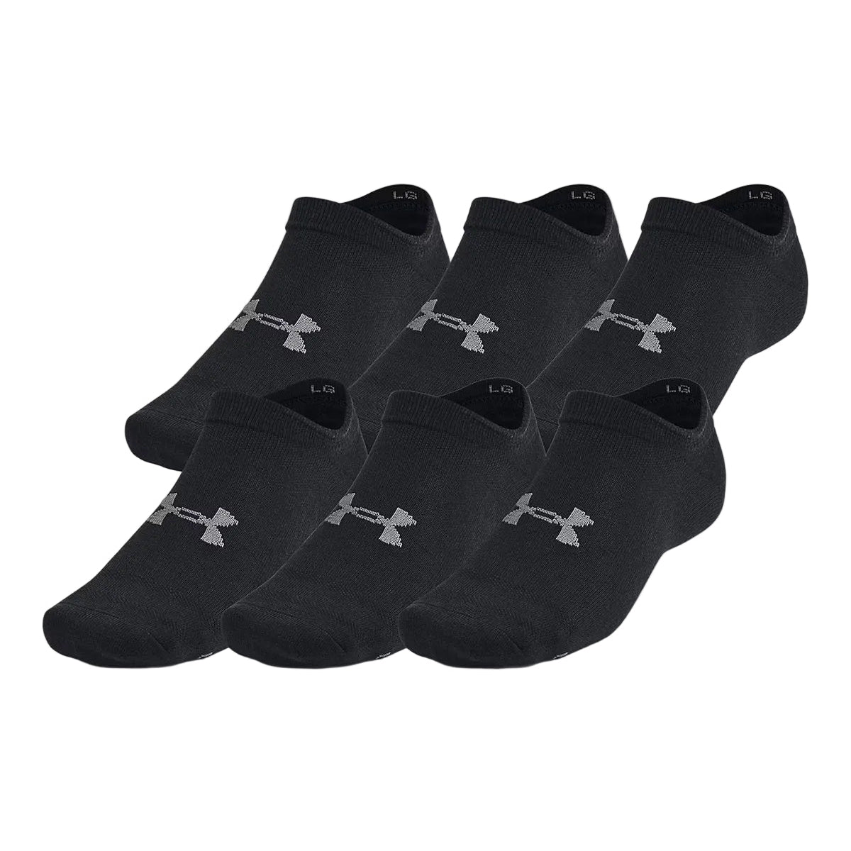 Under Armour Essential Unisex 6-Pack No-Show Socks Black